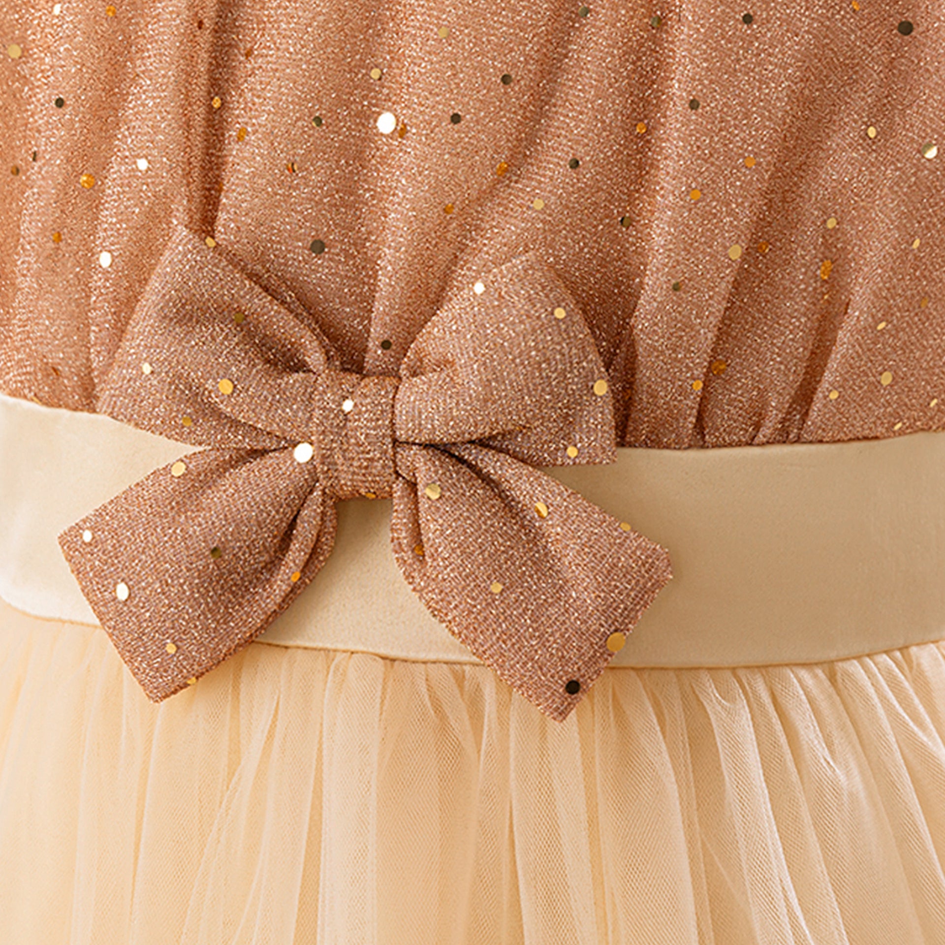Sequin Bow Maxi Princess Dress for Girls – Party & Flower Girl Gown