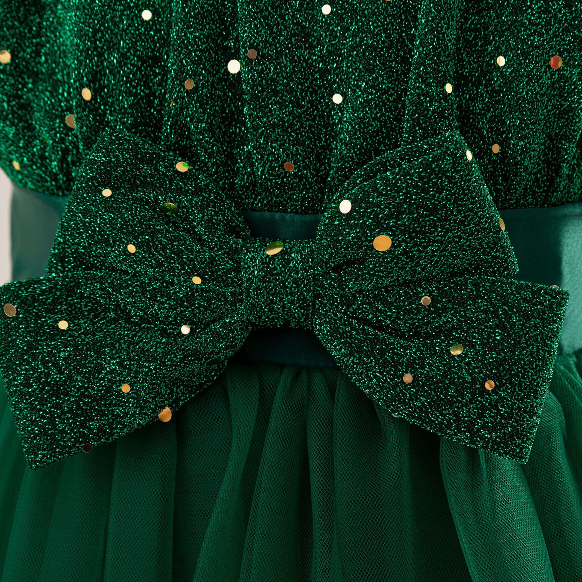 Sequin Bow Maxi Princess Dress for Girls – Party & Flower Girl Gown