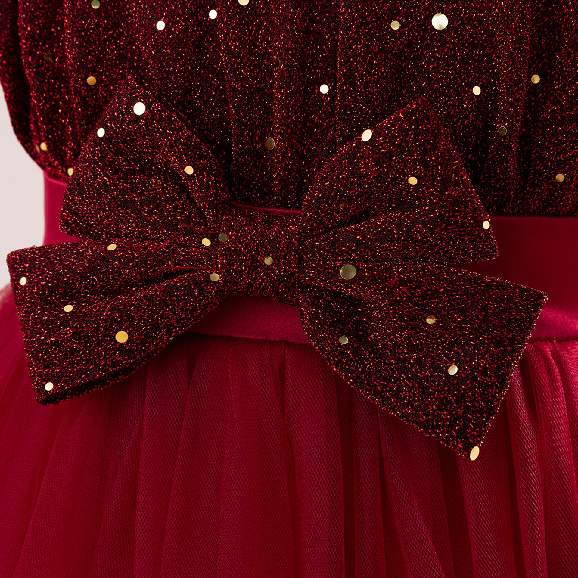 Sequin Bow Maxi Princess Dress for Girls – Party & Flower Girl Gown