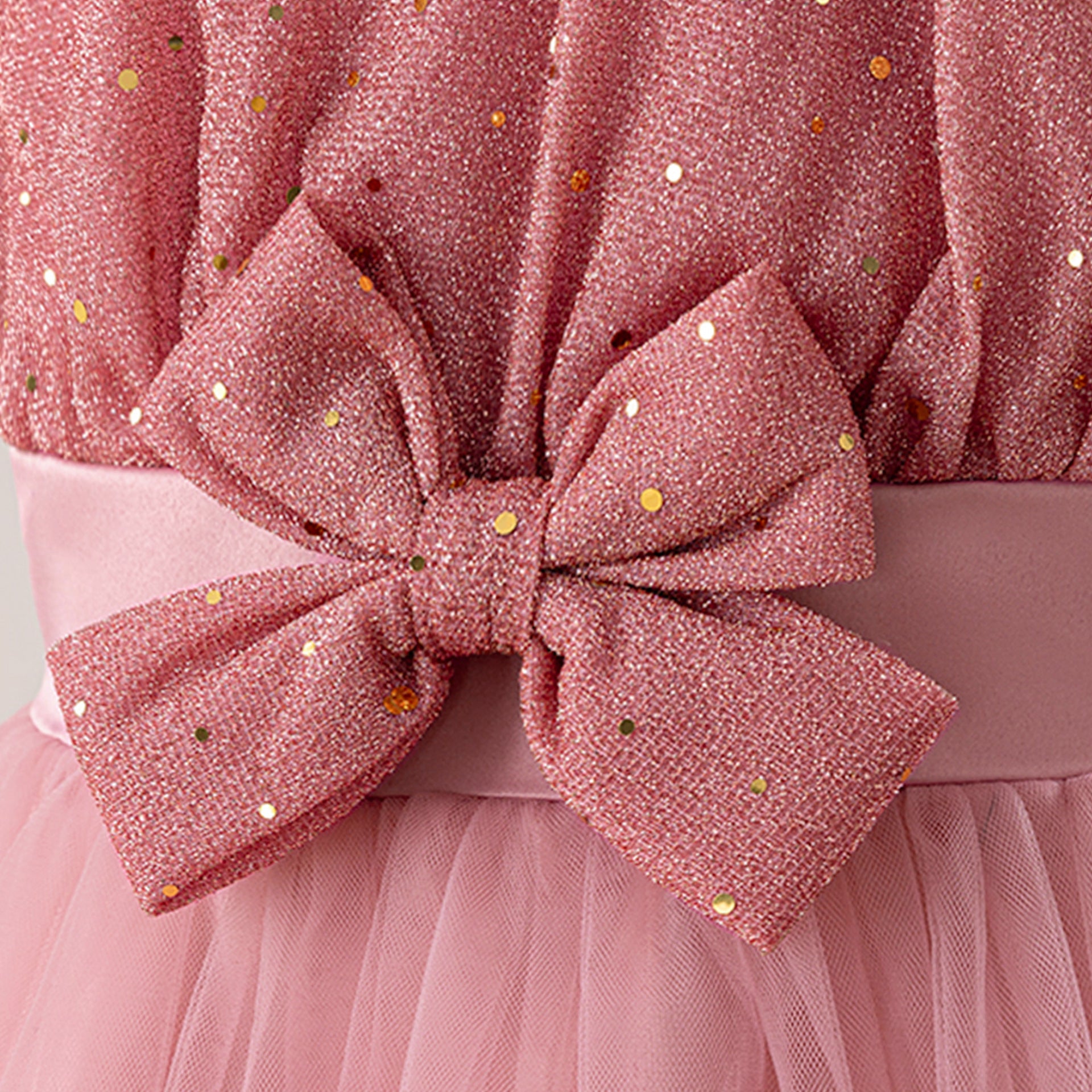 Sequin Bow Maxi Princess Dress for Girls – Party & Flower Girl Gown