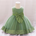 Sequin Bow Puffy Mesh Birthday Dress for Toddlers