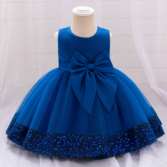 Cute Puffy Mesh Sequin Ball Gown for Toddlers – Party & Flower Girl Dress