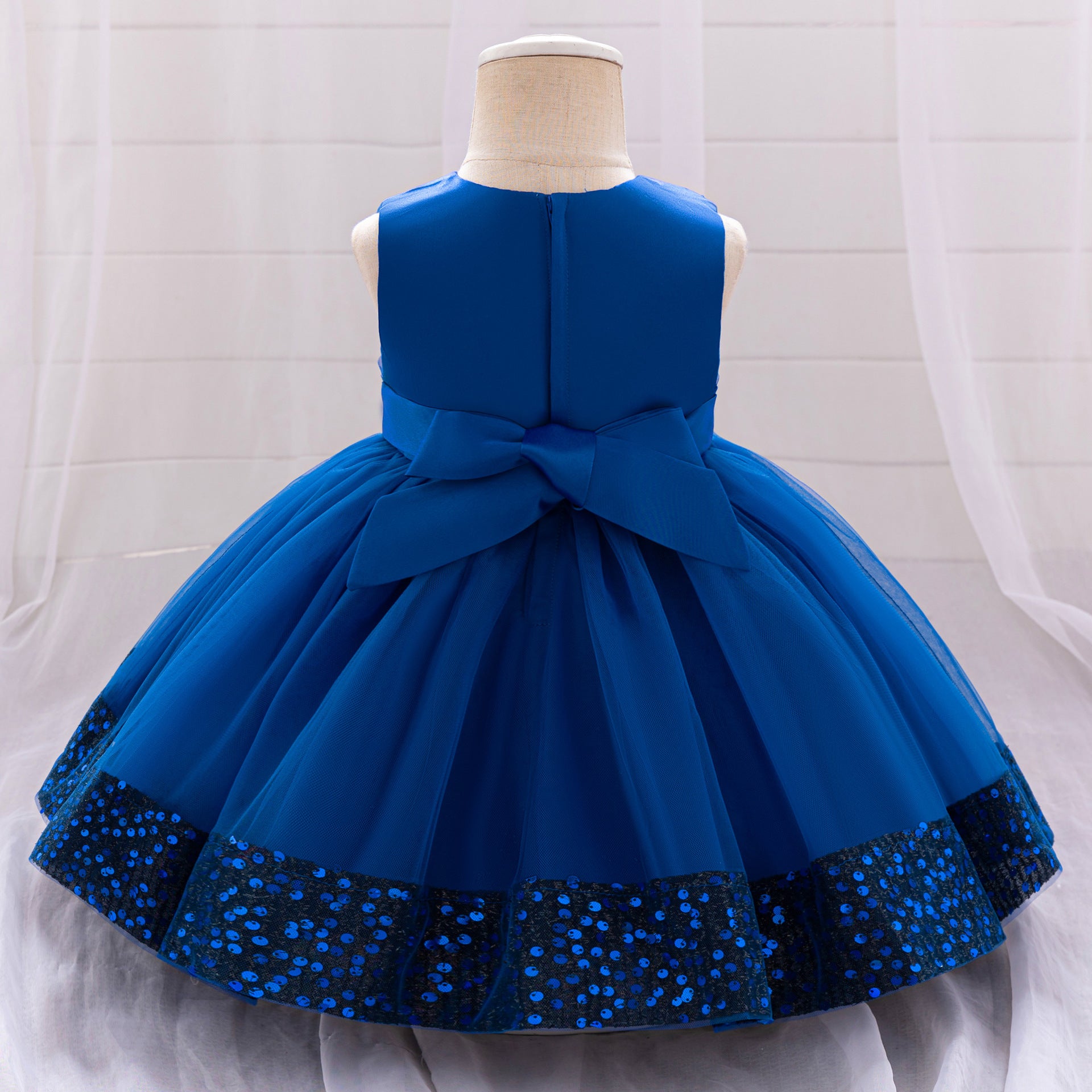 Cute Puffy Mesh Sequin Ball Gown for Toddlers – Party & Flower Girl Dress