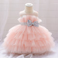 Sequin Bowknot Off-Shoulder Puffy Tulle Party Dress for Girls