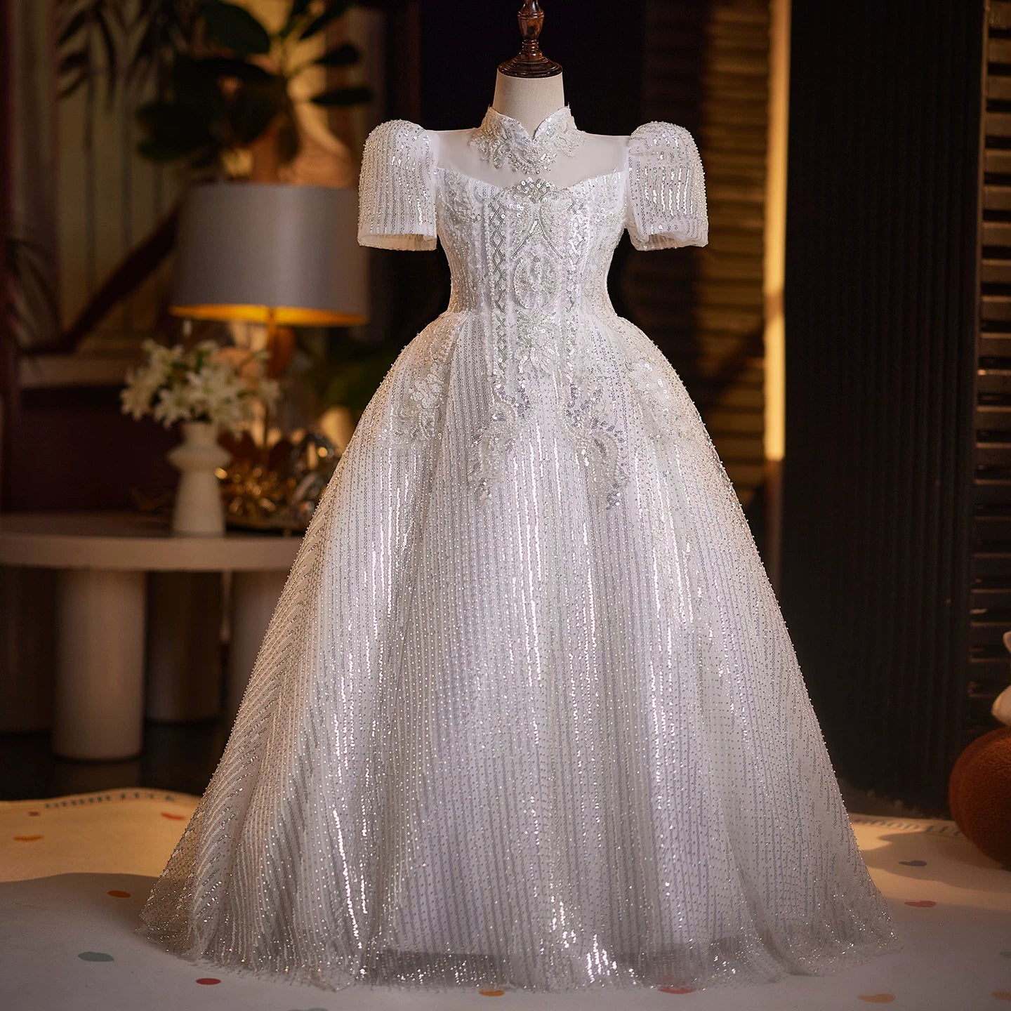 White Sequin Maxi Dress for Girls – Flower Girl & Party Gown Ages 3-12