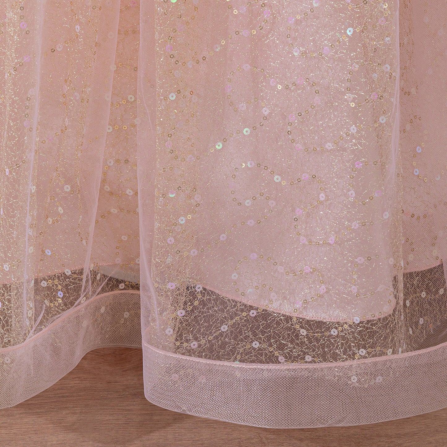 Light Pink Sequin Maxi Dress for Girls – Off Shoulder A-Line Party Gown