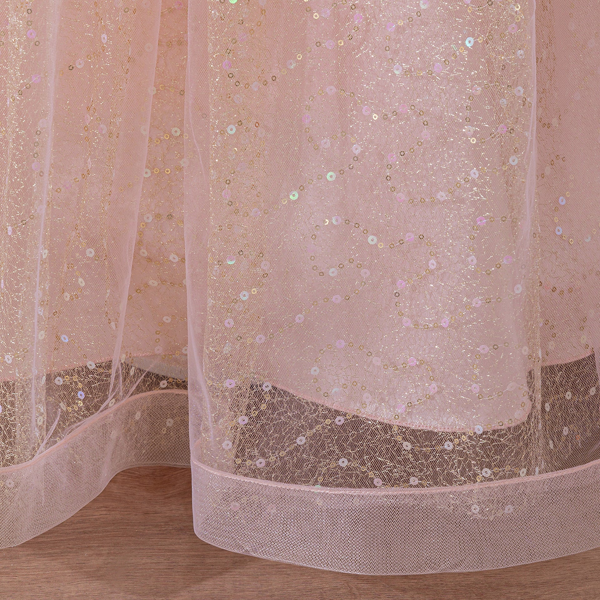 Light Pink Sequin Maxi Dress for Girls – Off Shoulder A-Line Party Gown