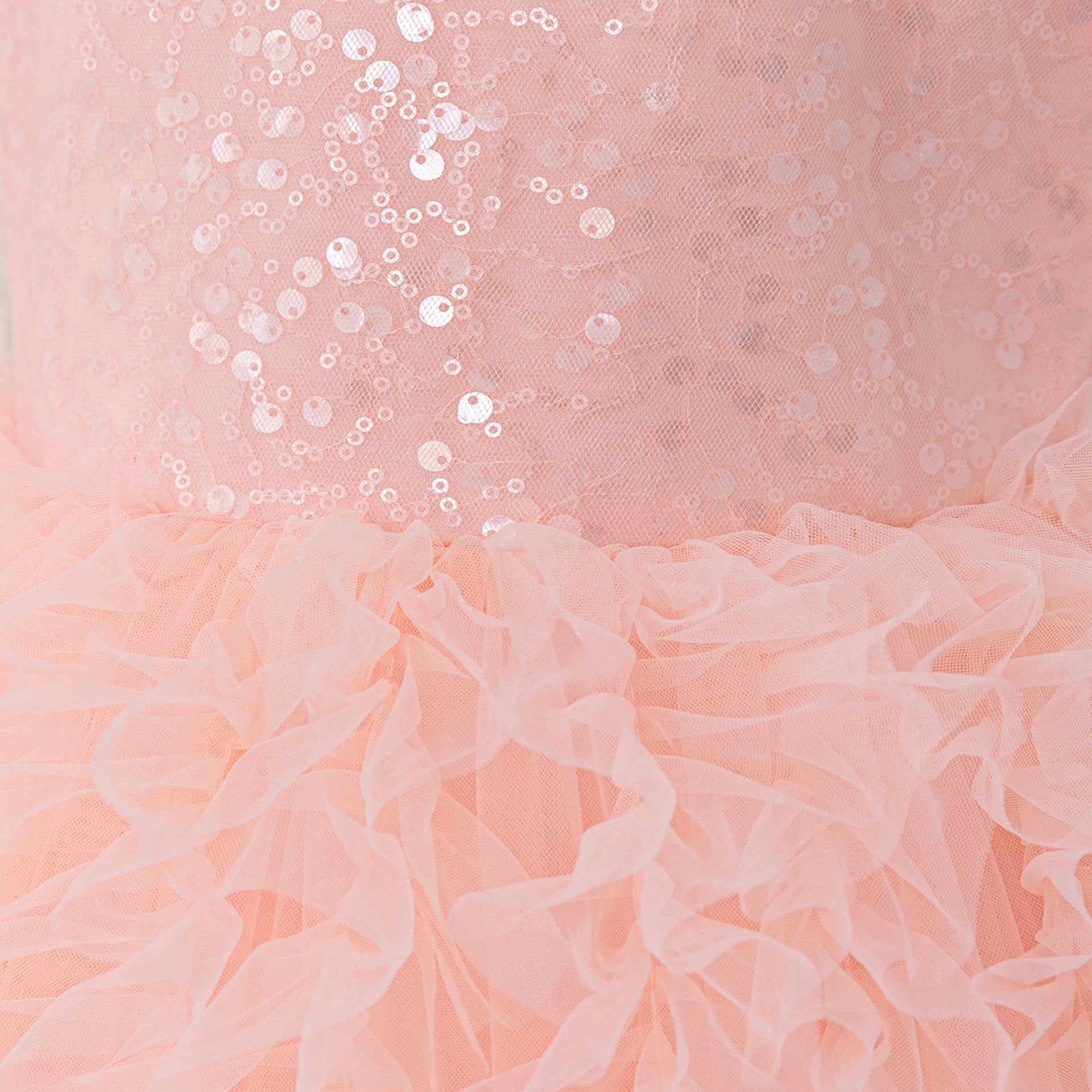 Kids' Sequin Puffy Ball Gown Dress – Tea-Length Flower Girl & Party Wear