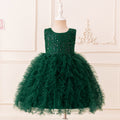 Sequin Puffy Tea-Length Flower Girl Dress for Kids