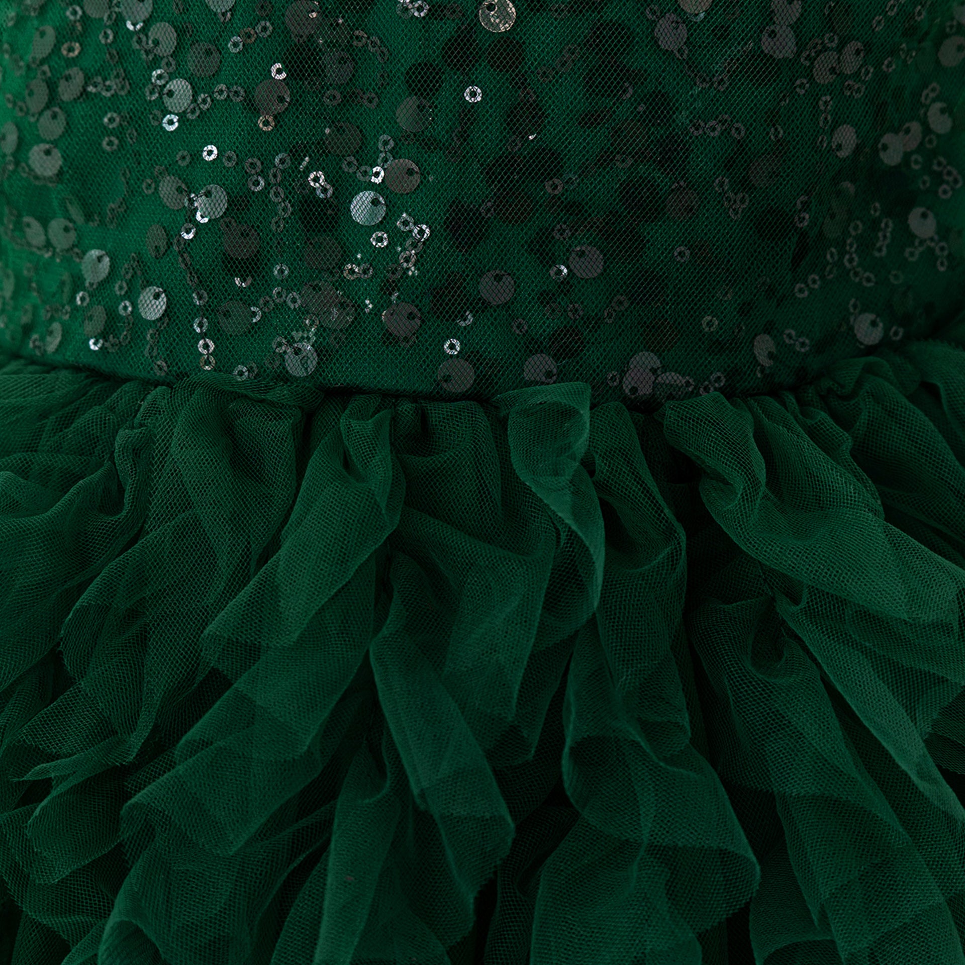Kids' Sequin Puffy Ball Gown Dress – Tea-Length Flower Girl & Party Wear