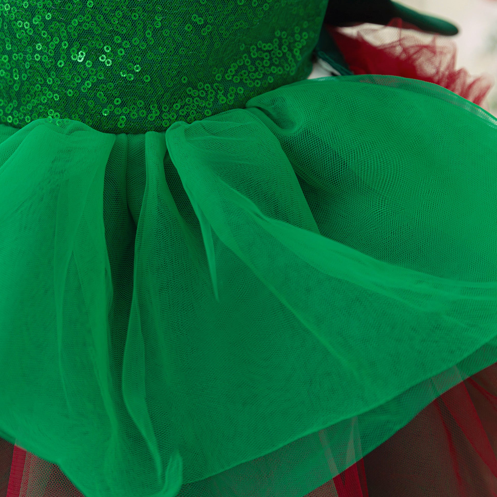 Sequin Sweetheart Puffy Ball Gown Tea-Length Dress for Little Girls