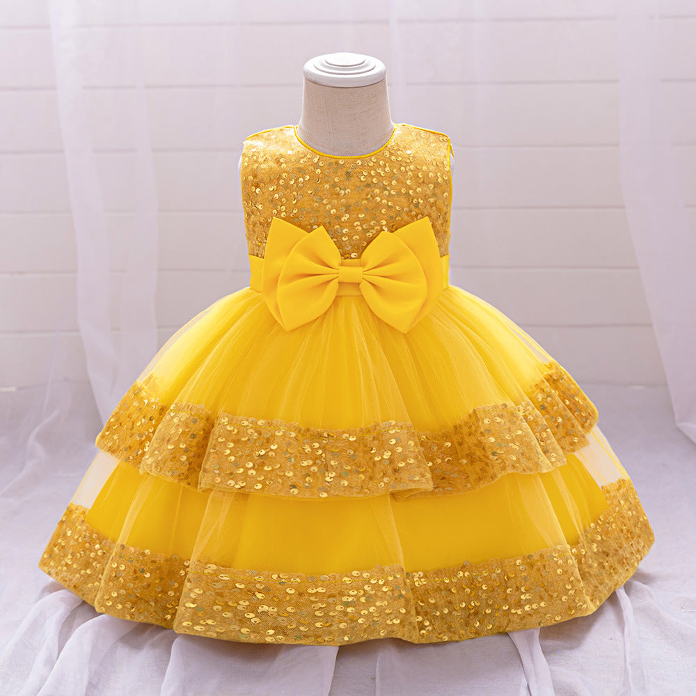 Cute Sequin Puffy Ball Gown Dress for Baby Girls – Party, Wedding & Holiday Outfit