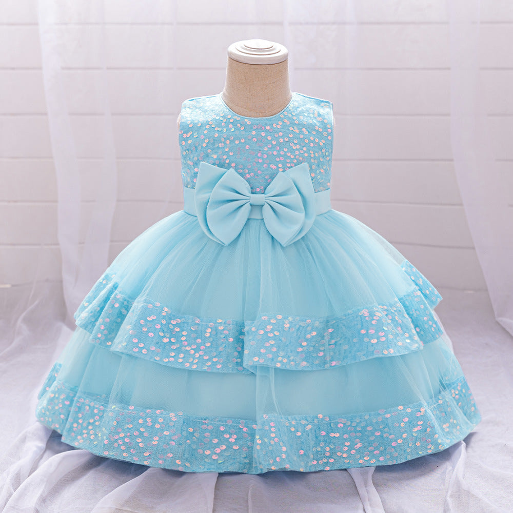 Cute Sequin Puffy Ball Gown Dress for Baby Girls – Party, Wedding & Holiday Outfit