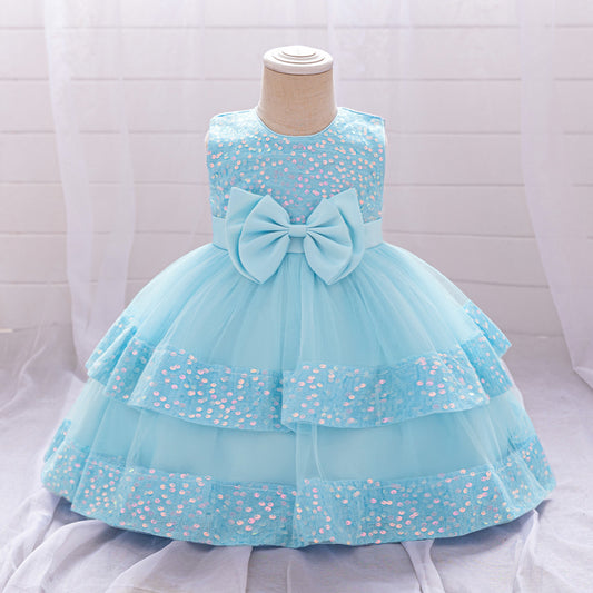 Cute Sequin Puffy Ball Gown Dress for Baby Girls – Party, Wedding & Holiday Outfit