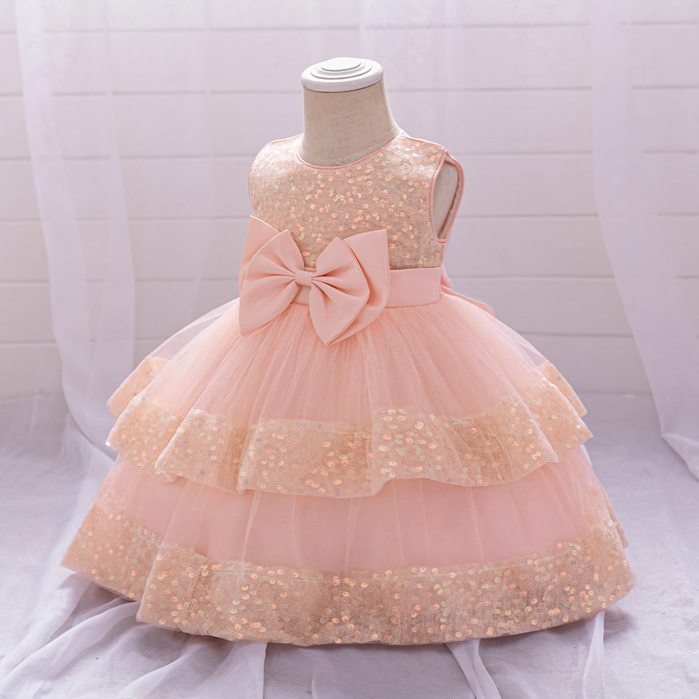 Cute Sequin Puffy Ball Gown Dress for Baby Girls – Party, Wedding & Holiday Outfit