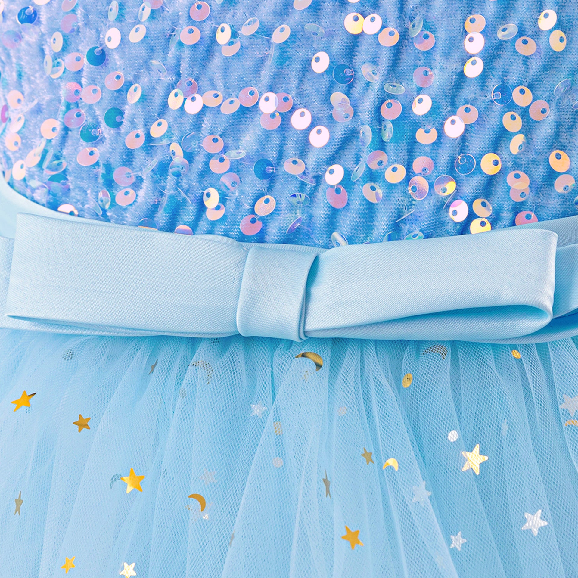 Sequin Tulle Princess Ball Gown for Girls | Puffy High-Low Party Dress