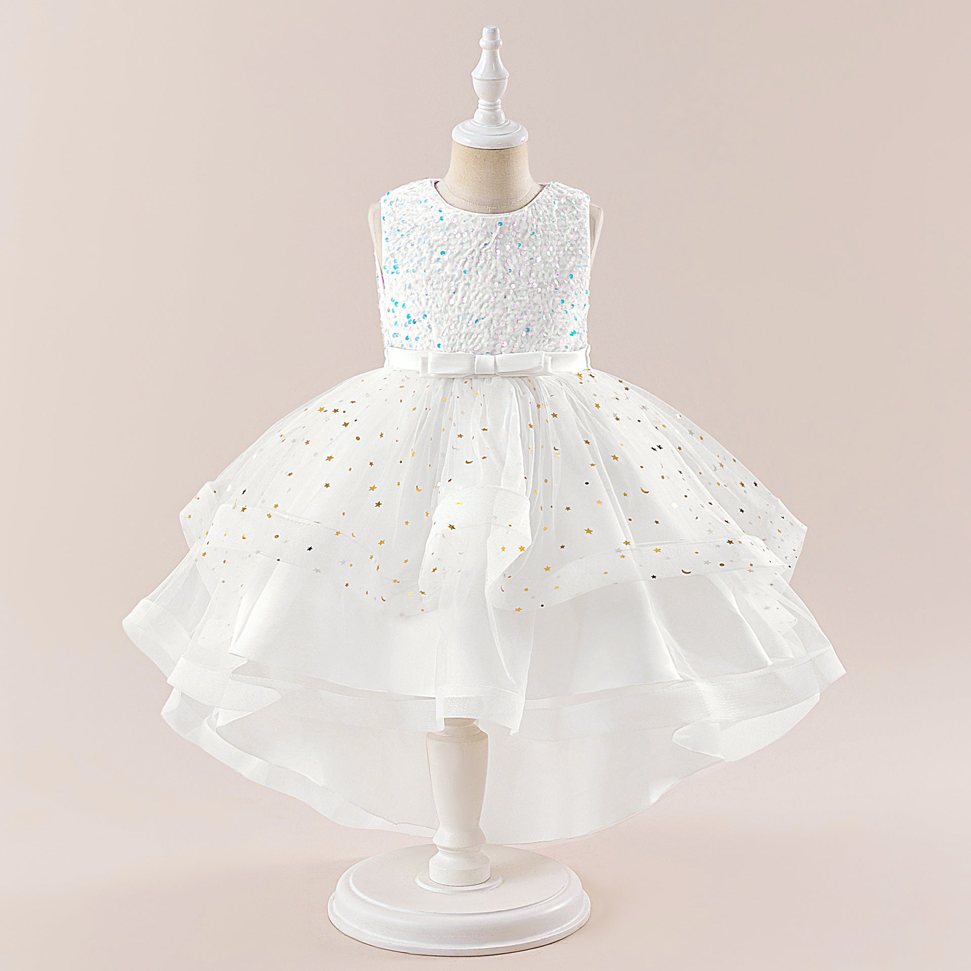 Frocklet Sequin Tulle Princess Ball Gown for Girls | Puffy High-Low Party Dress 35