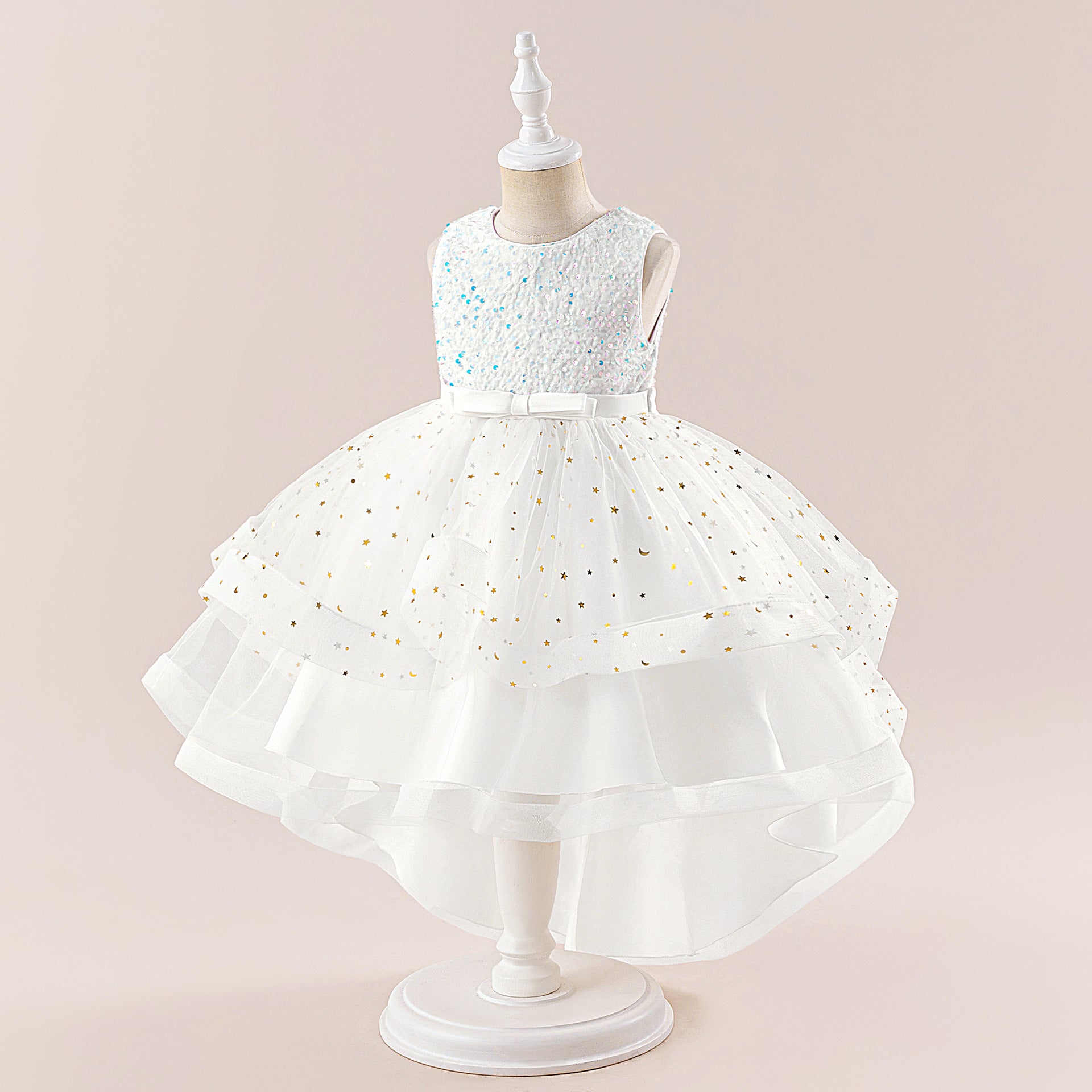 Sequin Tulle Princess Ball Gown for Girls | Puffy High-Low Party Dress
