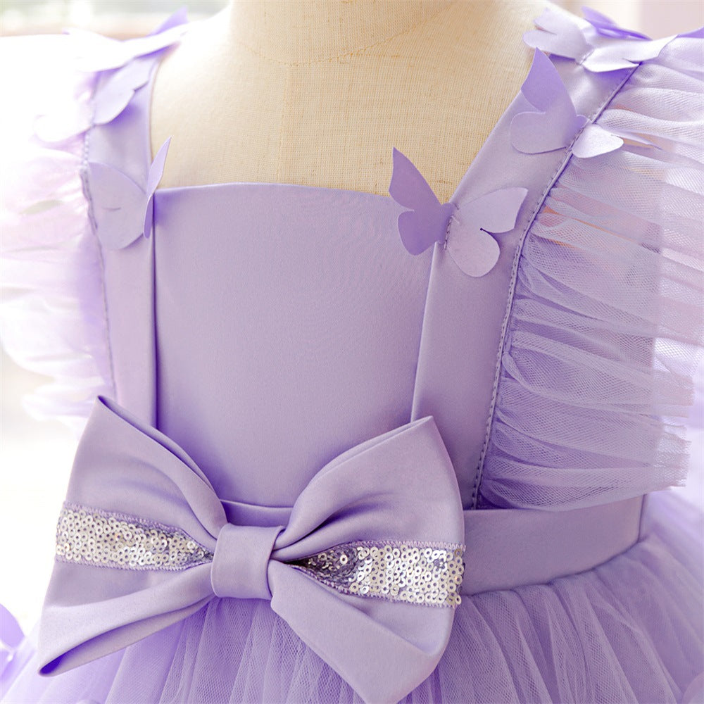 Cute Sequined Tulle A-Line Flower Girl & Party Dress for Kids (Ages 3-10)