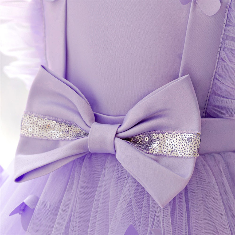 Cute Sequined Tulle A-Line Flower Girl & Party Dress for Kids (Ages 3-10)