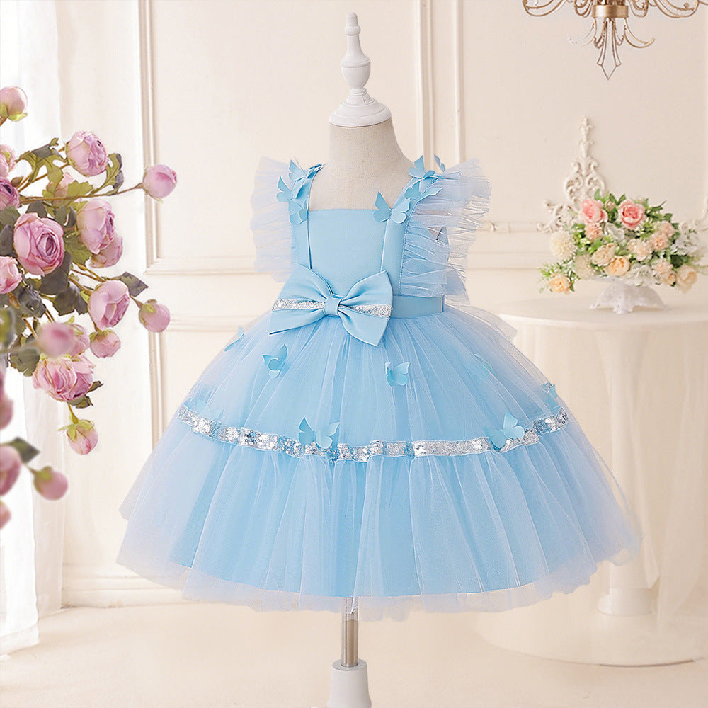 Cute Sequined Tulle A-Line Flower Girl & Party Dress for Kids (Ages 3-10)