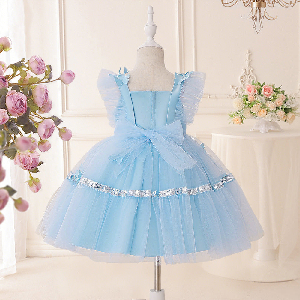 Cute Sequined Tulle A-Line Flower Girl & Party Dress for Kids (Ages 3-10)