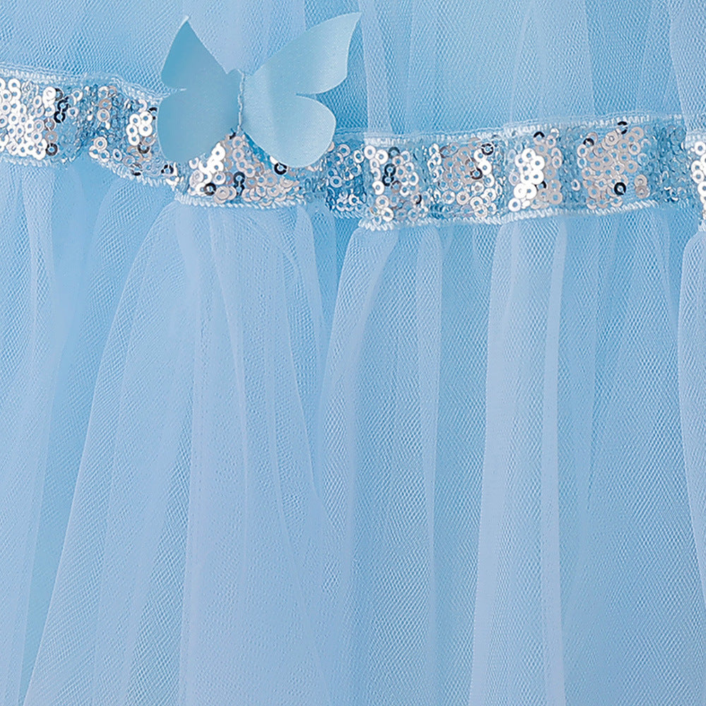 Cute Sequined Tulle A-Line Flower Girl & Party Dress for Kids (Ages 3-10)