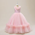 Sleeveless Pleated Tulle Princess Maxi Dress for Girls