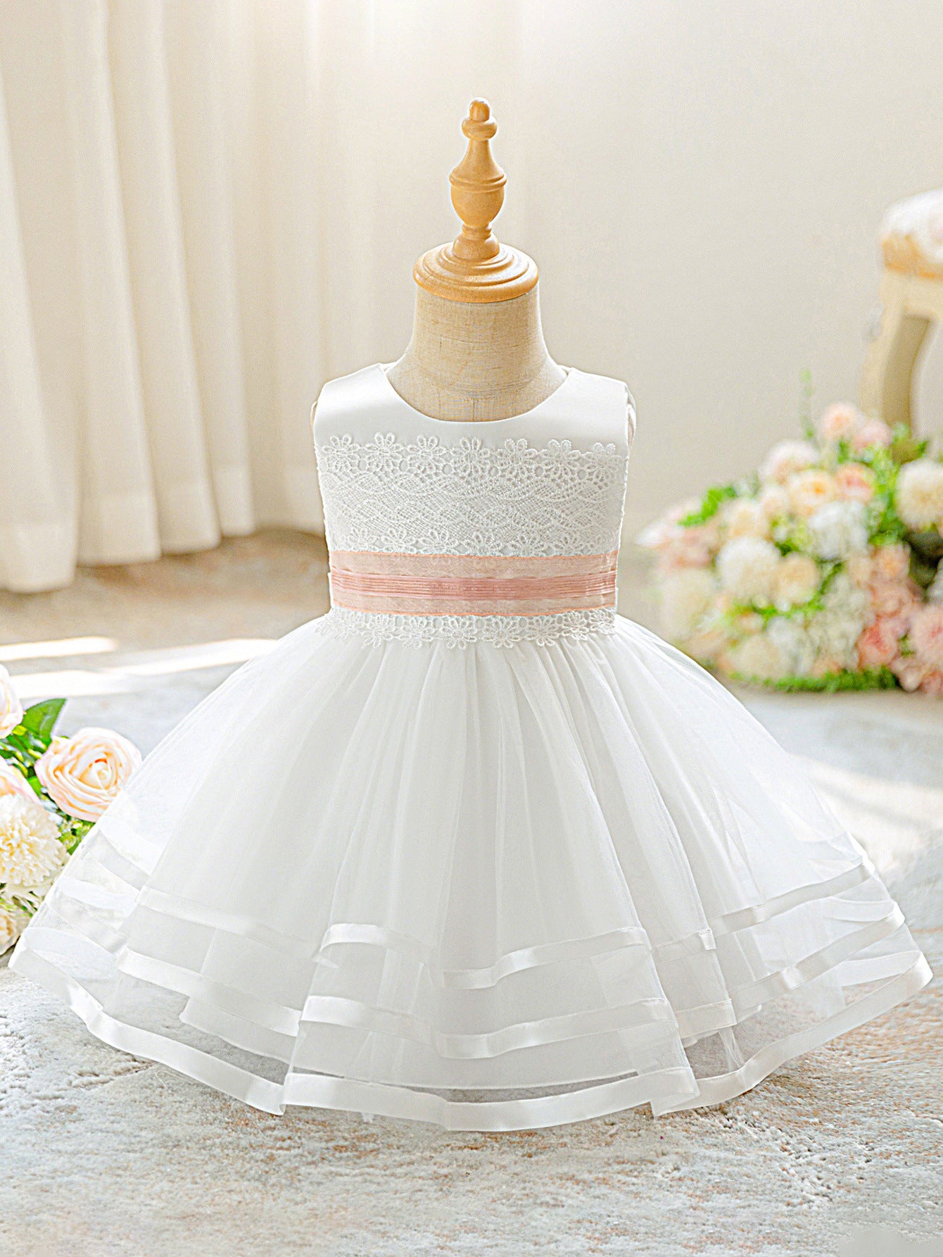 Frocklet Sleeveless Ball Gown Puffy Tulle Princess Dress for Baby Girls - Formal & Party Wear 1