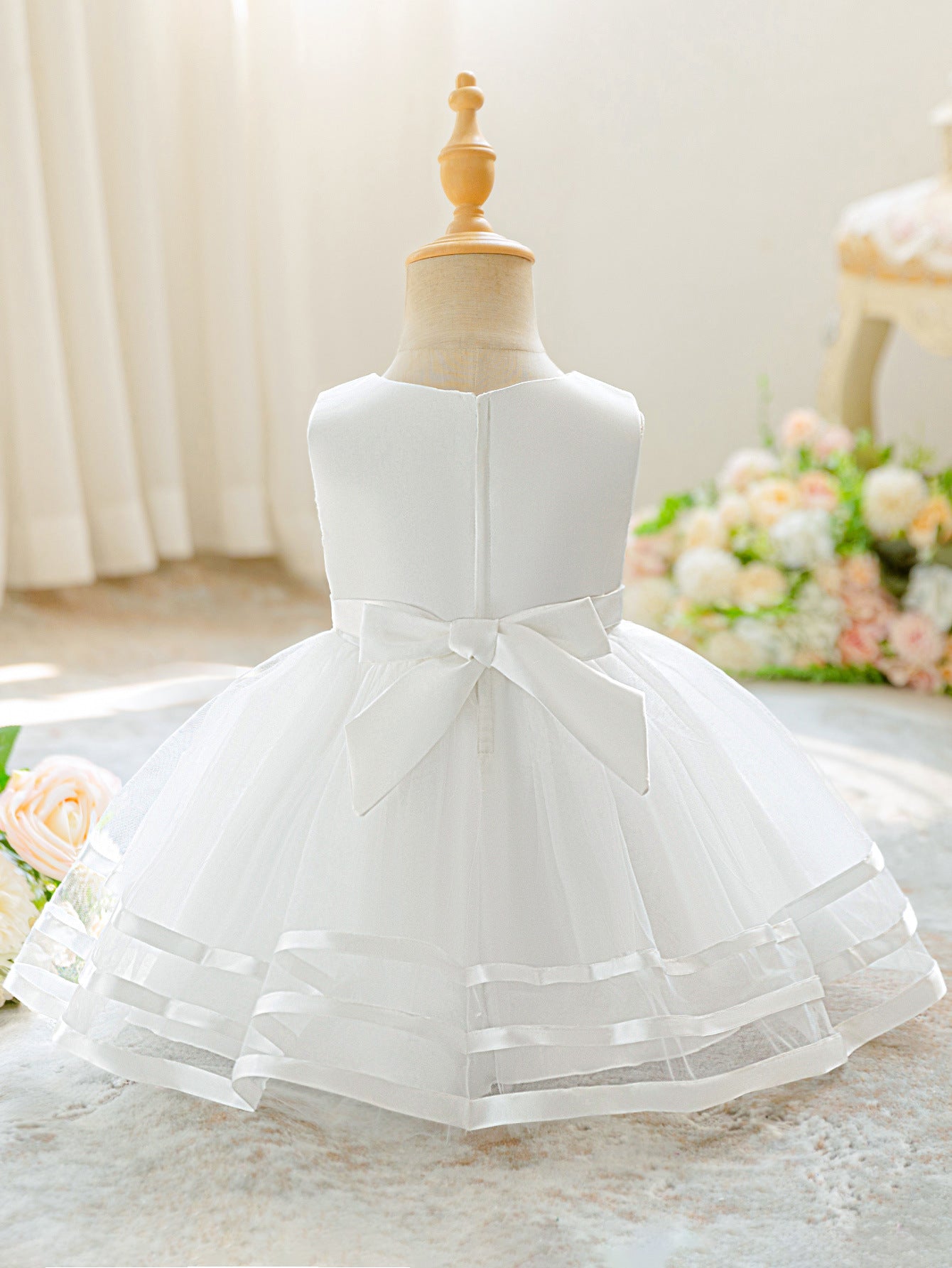 Frocklet Sleeveless Ball Gown Puffy Tulle Princess Dress for Baby Girls - Formal & Party Wear 3