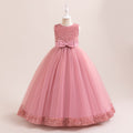 Sparkling Bowknot Maxi Tulle Dress for Girls