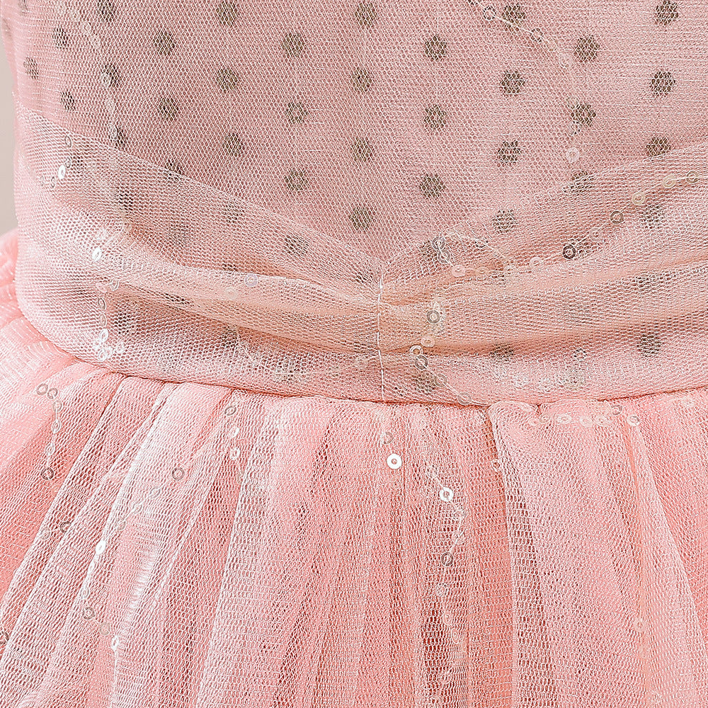 Cute A-Line Sweetheart Maxi Tulle Dress for Girls | Flower Girl & Party Gown