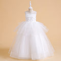 Sweetheart Neck A-Line Ruffle Tulle Maxi Dress for Girls