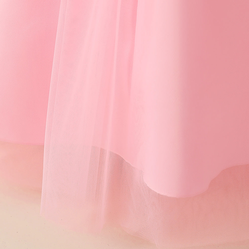 Sweetheart Neck Tulle Princess Dress for Girls with Bowknot | Maxi A-Line Gown