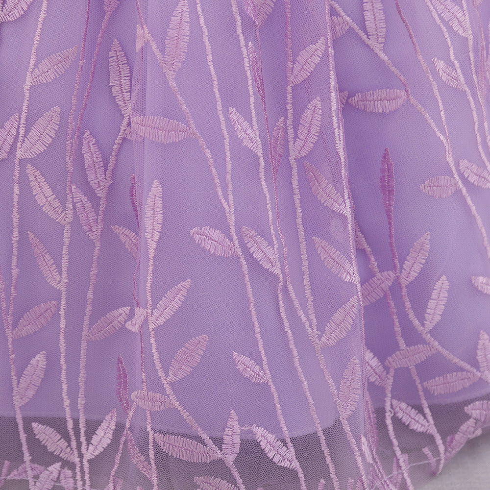 Embroidered Tulle Ball Gown for Girls | Cute & Puffy Sweetheart Neck Dress