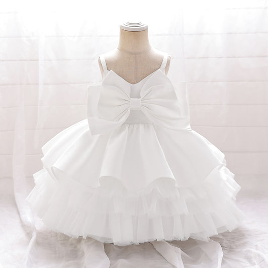 Puffy Bowknot Ball Gown Dress for Babies – Sweetheart Neck Princess Outfit