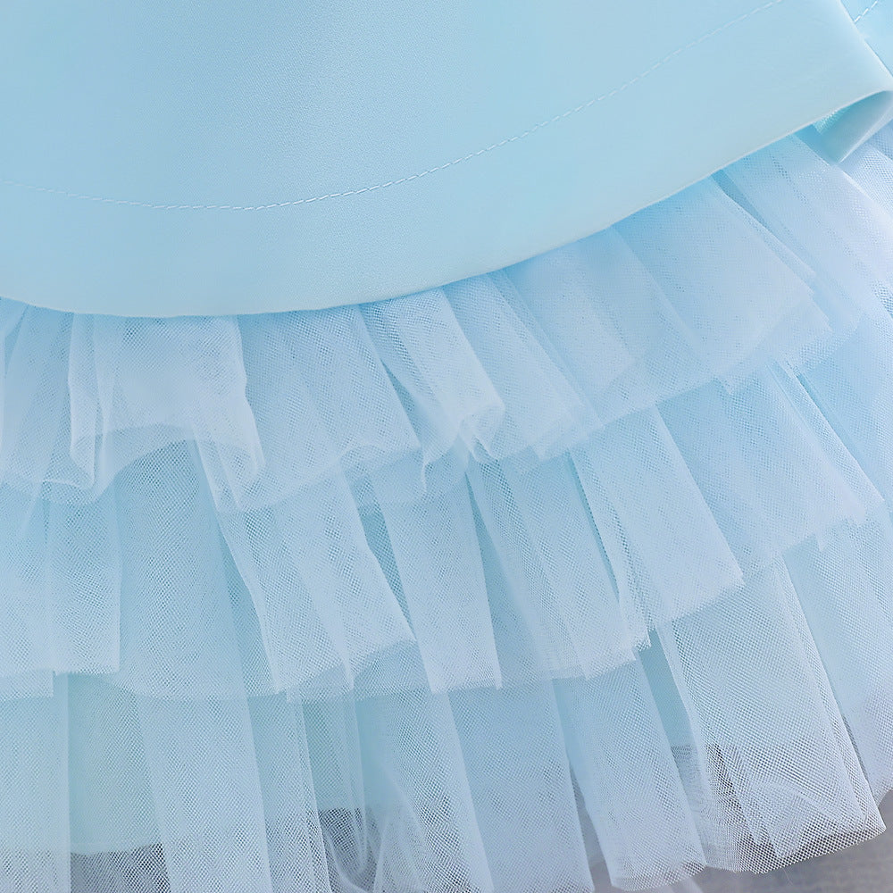 Puffy Bowknot Ball Gown Dress for Babies – Sweetheart Neck Princess Outfit