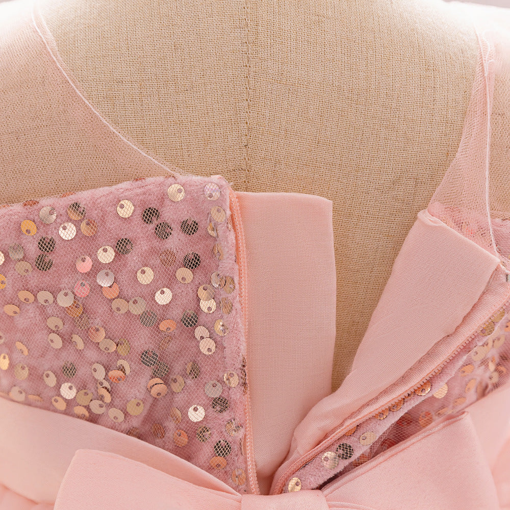 Puffy Sequin Ball Gown Dress for Girls | Sweetheart Neck, Tiered Tulle Skirt