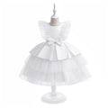Tiered Tulle A-Line Flower Girl Dress with Bow