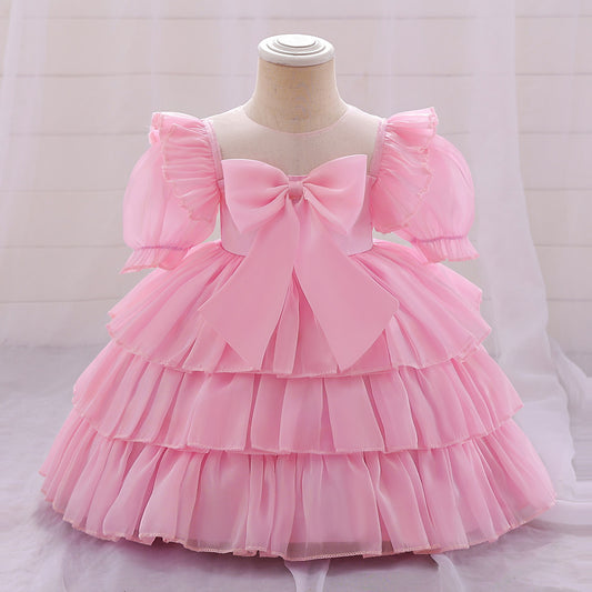 Cute Tiered Tulle Bowknot Princess Dress for Baby Girls | Party & Flower Girl Outfit