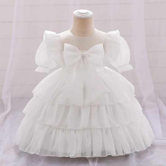 Cute Tiered Tulle Bowknot Princess Dress for Baby Girls | Party & Flower Girl Outfit