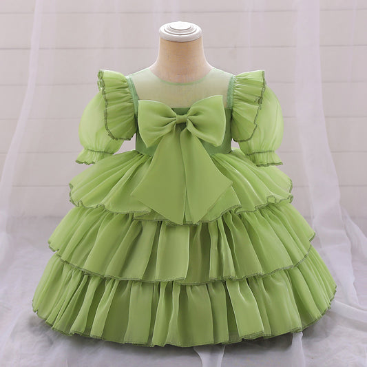 Cute Tiered Tulle Bowknot Princess Dress for Baby Girls | Party & Flower Girl Outfit