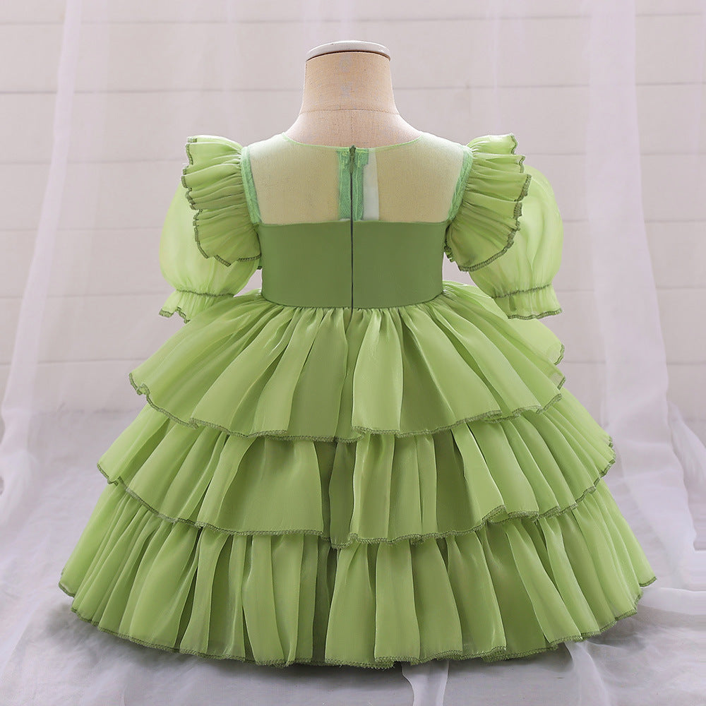 Cute Tiered Tulle Bowknot Princess Dress for Baby Girls | Party & Flower Girl Outfit