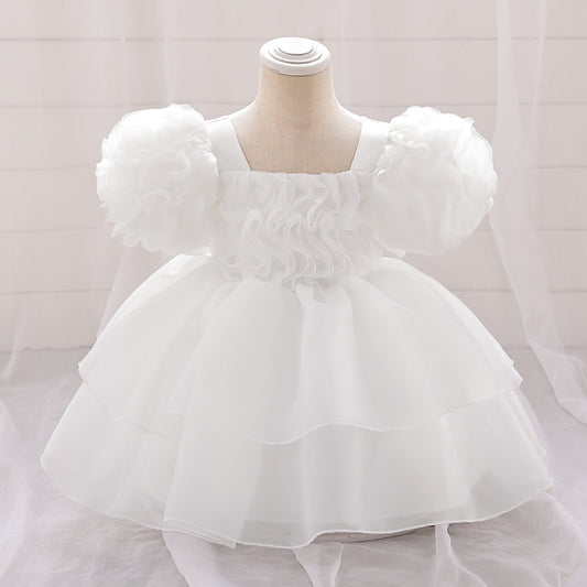 Toddler Fairy Princess Tulle Dress Puff Sleeves | Party & Wedding Outfit