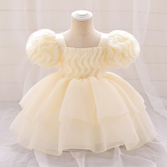 Toddler Fairy Princess Tulle Dress Puff Sleeves | Party & Wedding Outfit