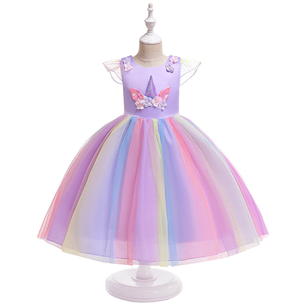 Frocklet Unicorn Tulle Ball Gown Dress for Girls | Cute Puffy Princess Dress 15