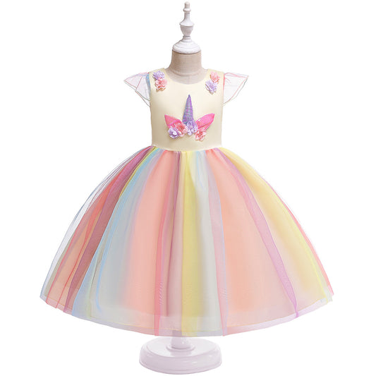 Unicorn Tulle Ball Gown Dress for Girls | Cute Puffy Princess Dress