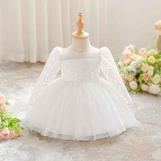 White Puffy Tulle Princess Dress for Girls | Baby & Toddler Event Dress