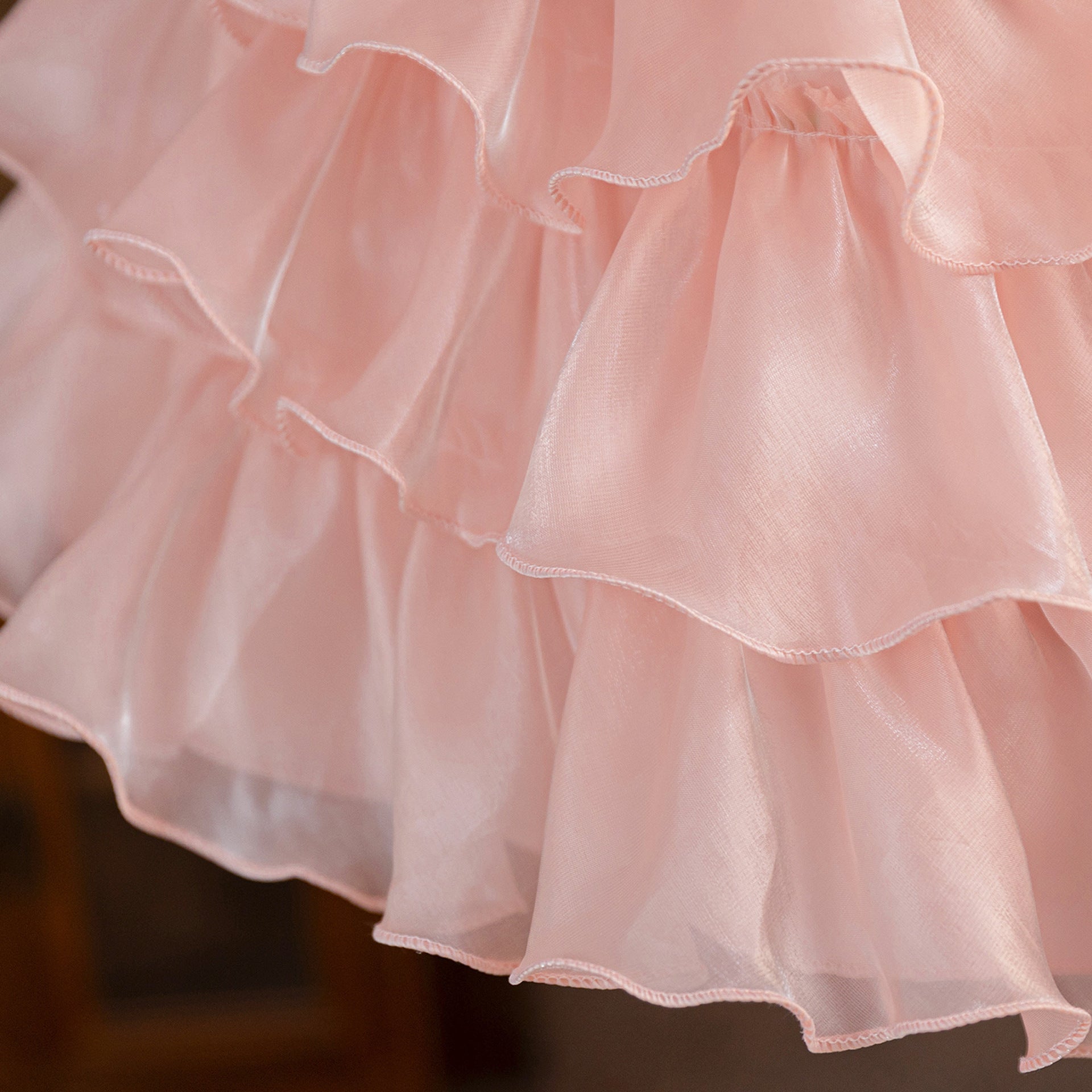 White A-Line Sequin Flower Girl Dress | Tiered Princess Dress for Kids 3-10Y