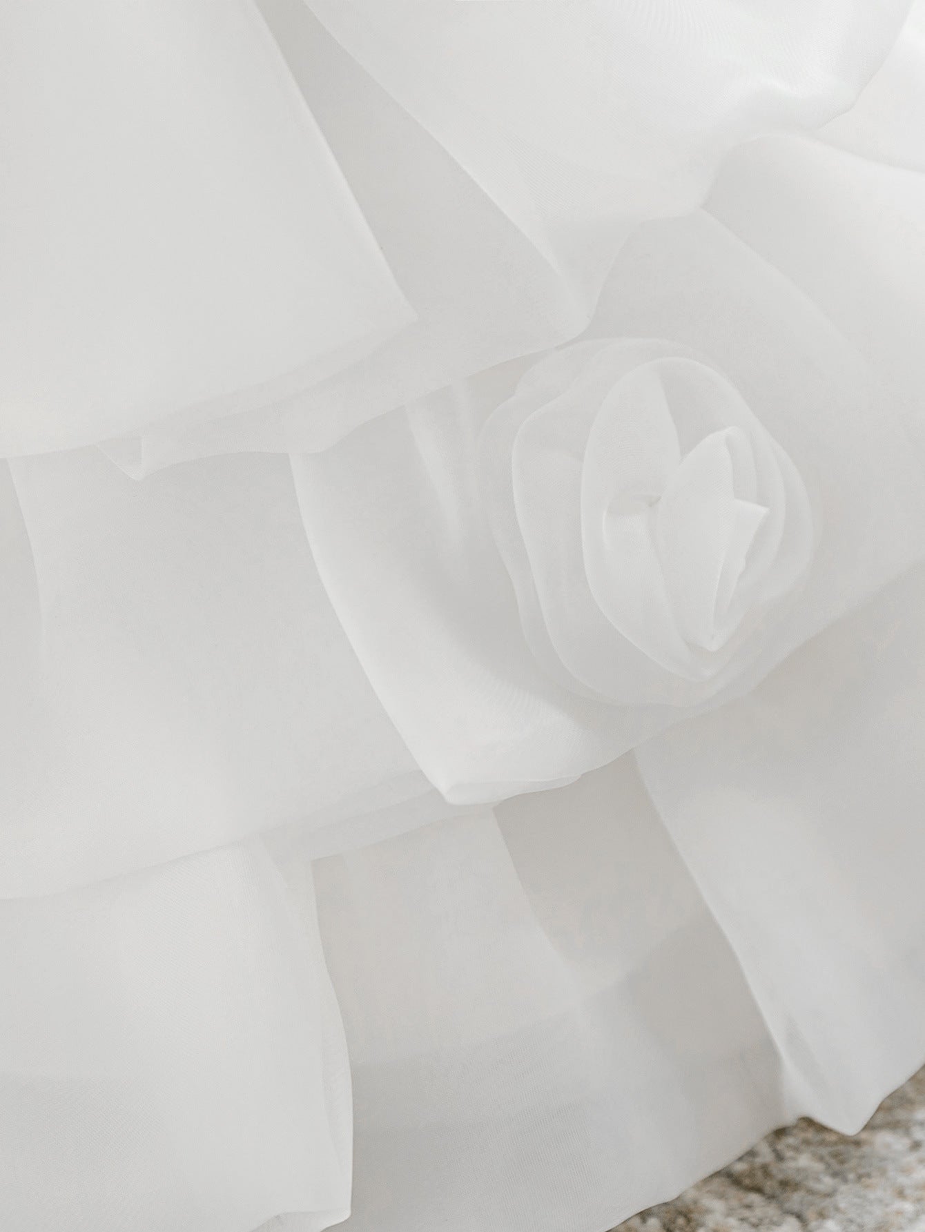 Frocklet White Puffy Tulle Flower Girl Dress with Bow for Toddlers | Princess Ball Gown Tea Length 8